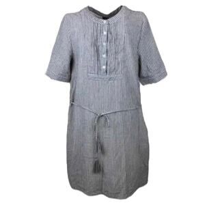 Ethereal by Paper Crane Pinstripe Shirt Dress Size Medium Lined Cotton